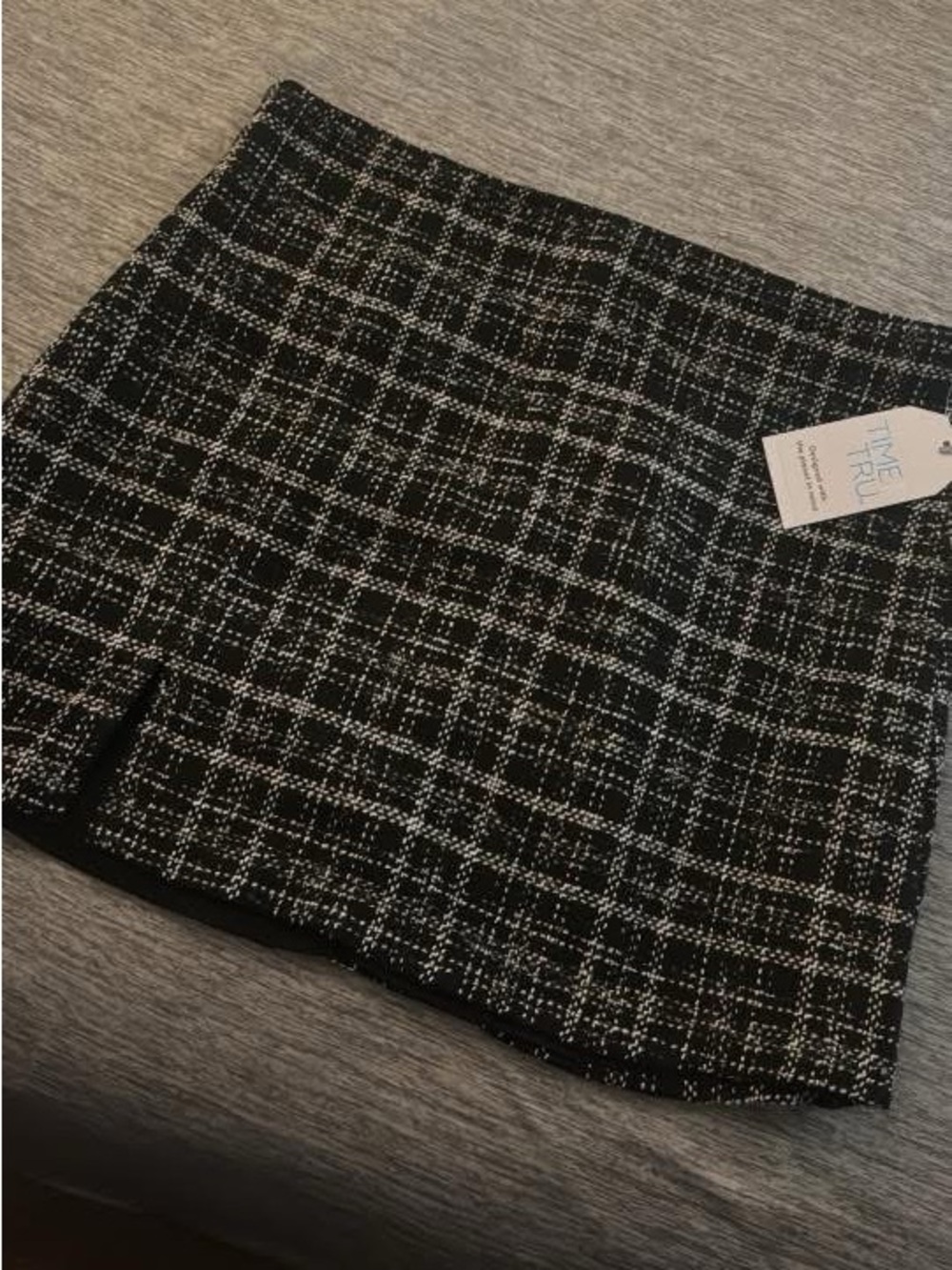 Time and Tru Black and White Tweed Mini Skirt